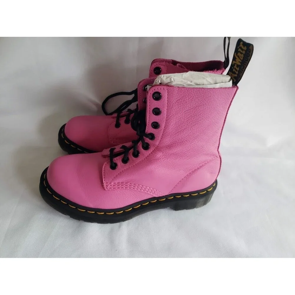 Dr. Martins 1460 Pascal Virginia Leather Boots - Thift Pink - Womens Size 6 NEW - Picture 4 of 6